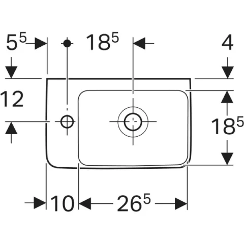 Lavoar Geberit Selnova Compact, 40x25x15 cm, cu proiectie mica