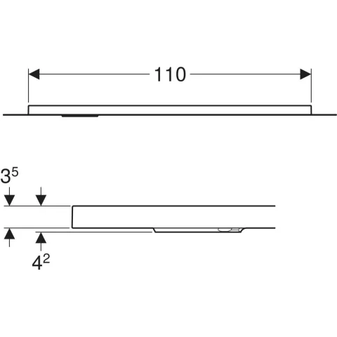 Cadita de dus Geberit CleanFloor30, 110x80x3.5 cm cu folie de hidroizolatie