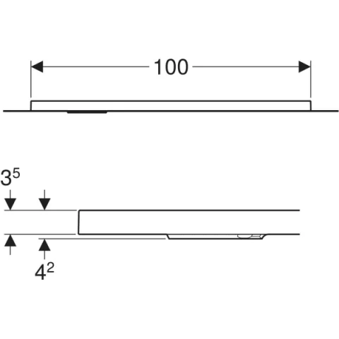 Cadita de dus Geberit CleanFloor30, 100x80x3.5 cm cu folie de hidroizolatie