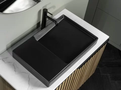 Set mobilier baie cu riflaj Roca Horizon 91x50xH56 cm, bej/negru