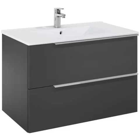 Set mobilier baie Roca Elegant Plus 80x46xH55 cm, negru