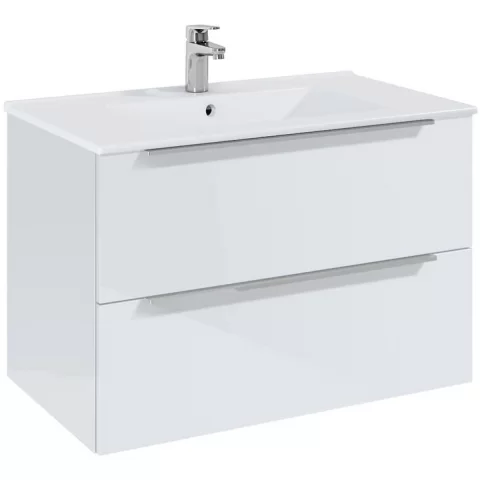 Set mobilier baie Roca Elegant Plus 80x46xH55 cm, alb lucios