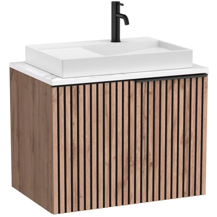 Set mobilier baie cu riflaj Roca Horizon 72x50xH56 cm, bej/alb