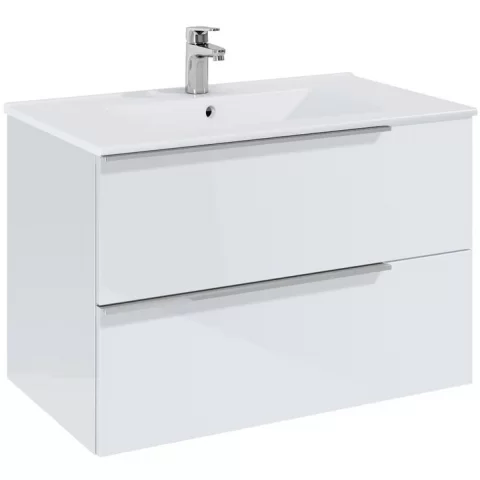 Set mobilier baie Roca Elegant Plus 80x46xH55 cm, alb lucios