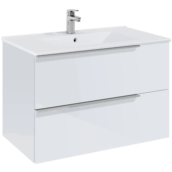 Set mobilier baie Roca Elegant Plus 80x46xH55 cm, alb lucios