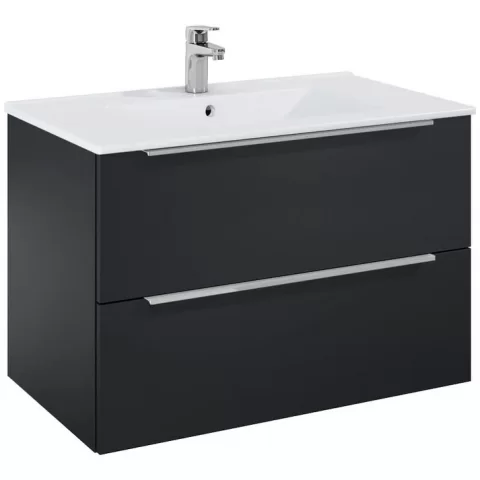 Set mobilier baie Roca Elegant Plus 80x46xH55 cm, negru mat