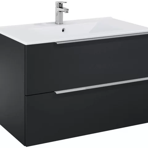 Set mobilier baie Roca Elegant Plus 80x46xH55 cm, negru mat