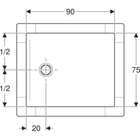 Cadita de dus Geberit CleanFloor30, 90x75x3.5 cm cu folie de hidroizolatie