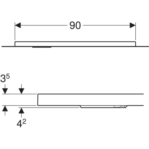Cadita de dus Geberit CleanFloor30, 90x80x3.5 cm cu folie de hidroizolatie