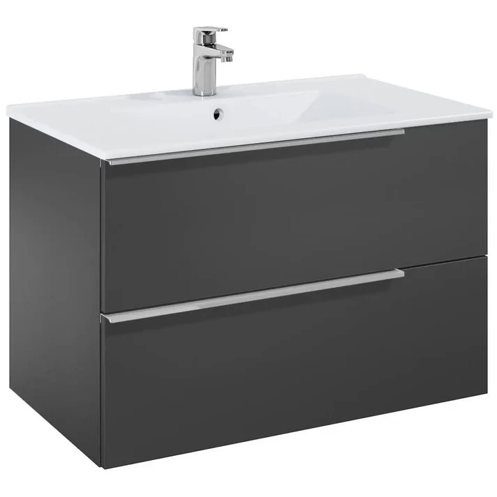 Set mobilier baie Roca Elegant Plus 80x46xH55 cm, negru