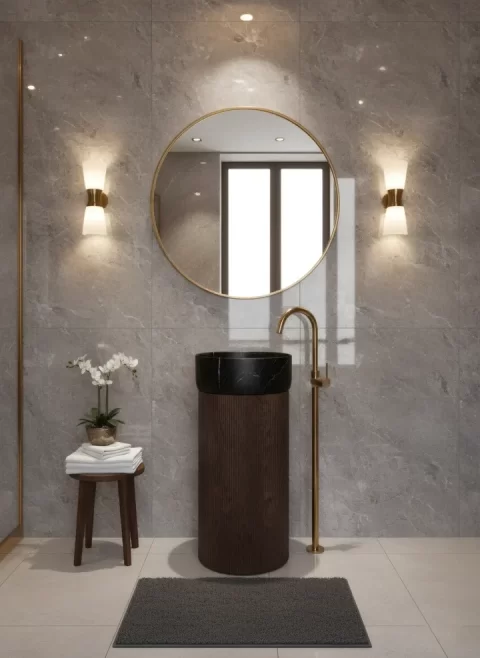 Lavoar Freestanding Premium din Lemn Masiv