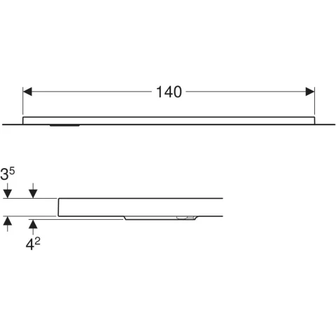 Cadita de dus Geberit CleanFloor30, 140x80x3.5 cm cu folie de hidroizolatie