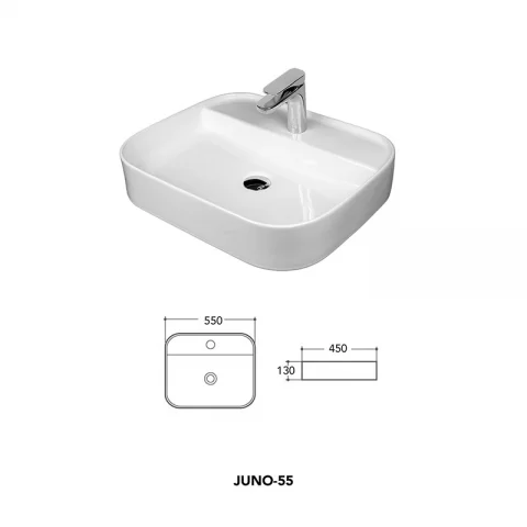 Lavoar baie pe blat, oval Fluminia Juno 55x45 cm
