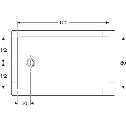 Cadita de dus Geberit CleanFloor30, 140x80x3.5 cm cu folie de hidroizolatie