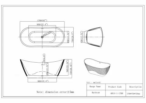 Cada freestanding din acril Cara Line