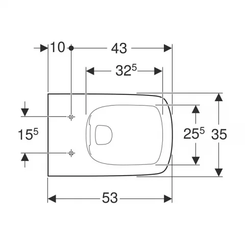 Vas WC suspendat Geberit Selnova Square Rimfree alb lucios