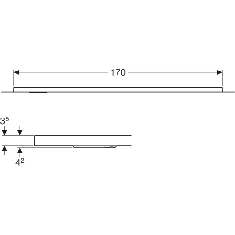 Cadita de dus Geberit CleanFloor30, 170x80x3.5 cm cu folie de hidroizolatie