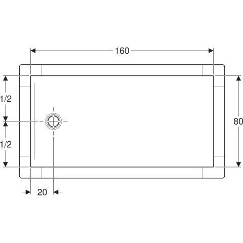 Cadita de dus Geberit CleanFloor30, 160x80x3.5 cm cu folie de hidroizolatie