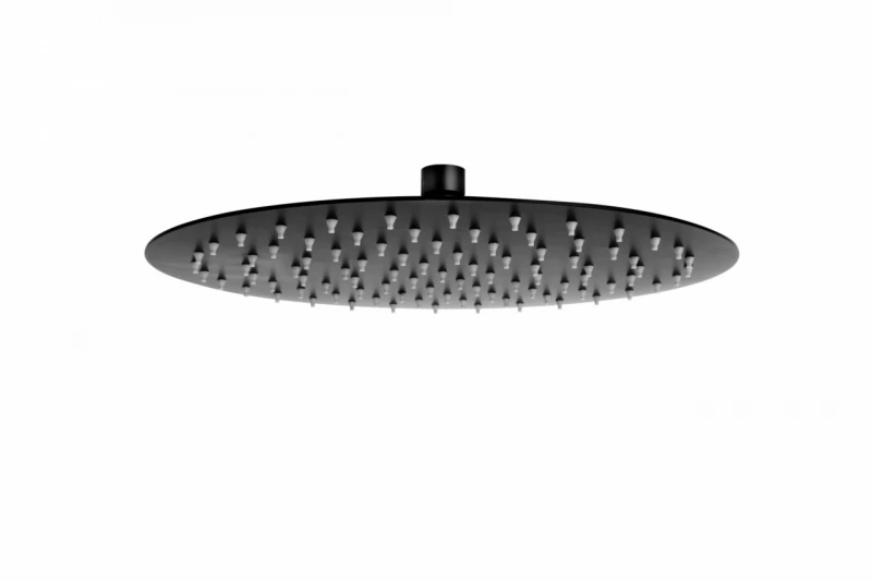 Palarie de dus rotunda FDesign Inula negru mat 1 functie 300 mm