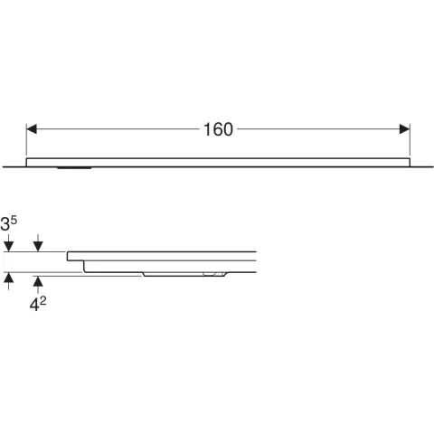 Cadita de dus Geberit CleanFloor30, 160x80x3.5 cm cu folie de hidroizolatie