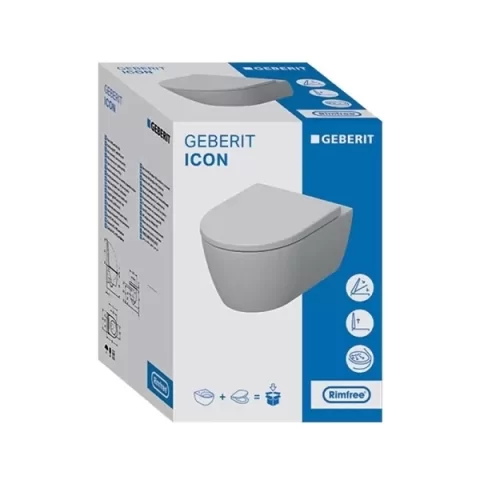 Vas wc Geberit ICon suspendat Rimfree, cu capac soft close