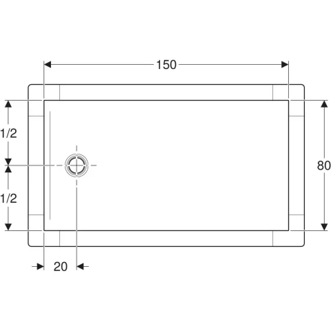Cadita de dus Geberit CleanFloor30, 150x80x3.5 cm cu folie de hidroizolatie
