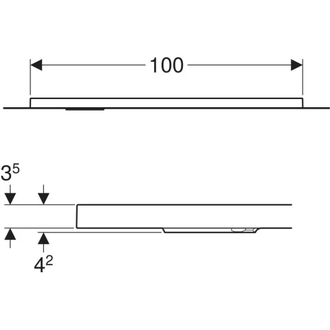 Cadita de dus Geberit CleanFloor30, 100x90x3.5 cm cu folie de hidroizolatie