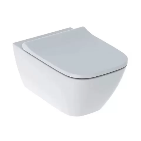 Vas wc suspendat, Rimfree, cu capac slim wrap over soft close Geberit Smyle Square