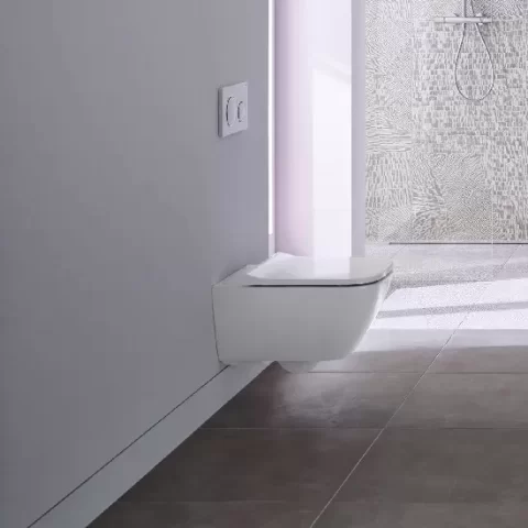 Vas wc suspendat, Rimfree, cu capac slim wrap over soft close Geberit Smyle Square