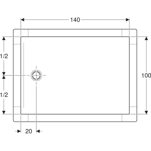 Cadita de dus Geberit CleanFloor30, 140x100x3.5 cm cu folie de hidroizolatie