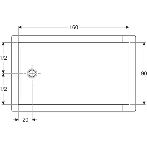 Cadita de dus Geberit CleanFloor30, 160x90x3.5 cm cu folie de hidroizolatie