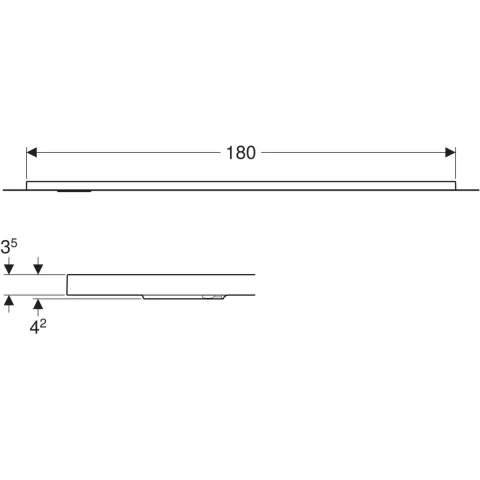 Cadita de dus Geberit CleanFloor30, 180x90x3.5 cm cu folie de hidroizolatie