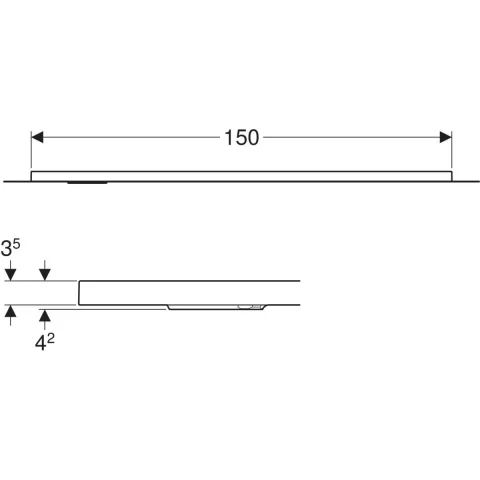 Cadita de dus Geberit CleanFloor30, 150x100x3.5 cm, cu folie de hidroizolatie