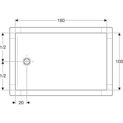 Cadita de dus Geberit CleanFloor30, 160x100x3.5 cm cu folie de hidroizolatie