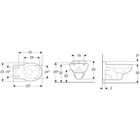 Vas wc Geberit Bambini suspendat pentru copii alb