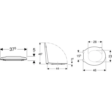 Capac wc Geberit Selnova Comfort pentru persoane cu dizabilități alb