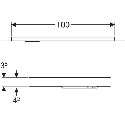 Cadita de dus Geberit CleanFloor30, 100x100x3.5 cm cu folie de hidroizolatie