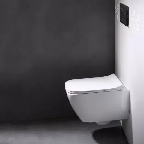 Vas wc suspendat, Rimfree, cu prindere ascunsa, Geberit Smyle