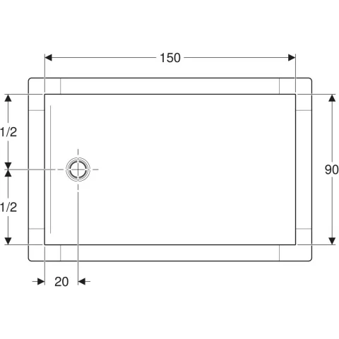 Cadita de dus Geberit CleanFloor30, 150x90x3.5 cm cu folie de hidroizolatie