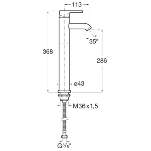 Baterie lavoar pe blat Roca Carelia, H37 cm, fara ventil