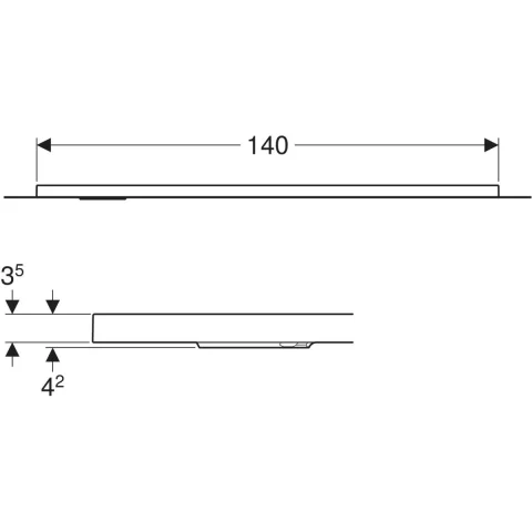 Cadita de dus Geberit CleanFloor30, 140x90x3.5 cm cu folie de hidroizolatie