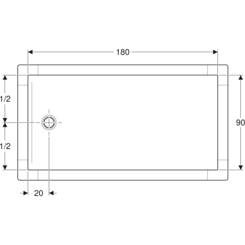 Cadita de dus Geberit CleanFloor30, 180x90x3.5 cm cu folie de hidroizolatie