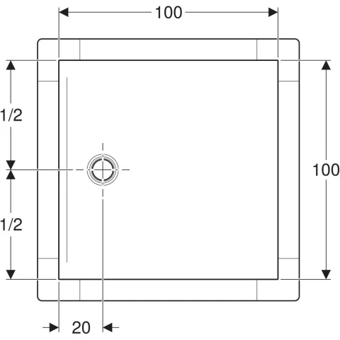 Cadita de dus Geberit CleanFloor30, 100x100x3.5 cm cu folie de hidroizolatie