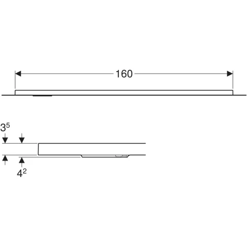 Cadita de dus Geberit CleanFloor30, 160x100x3.5 cm cu folie de hidroizolatie