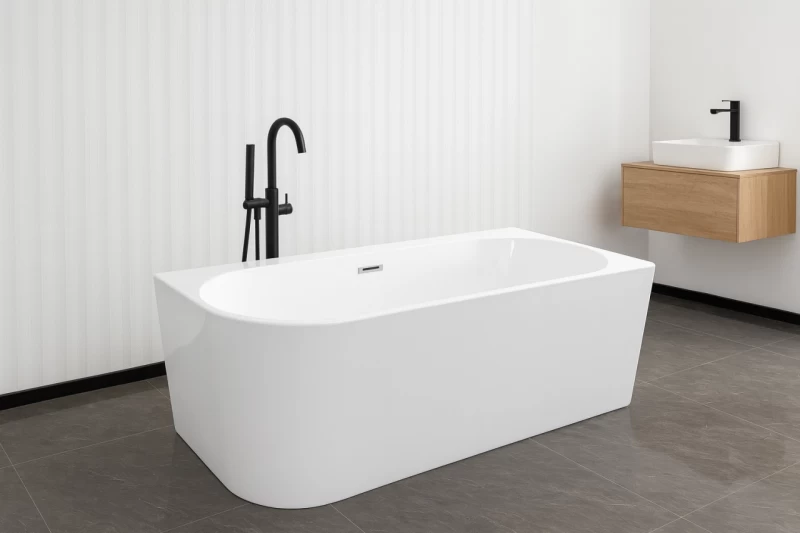 Cada SOLVA Freestanding din Acryl, Montaj Dreapta, 180x80x56 cm