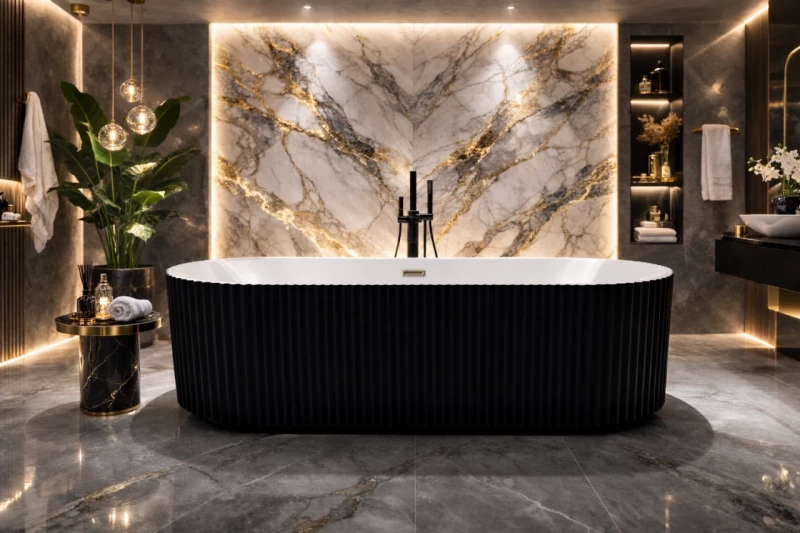 Cada freestanding VELLORA Black 170x80