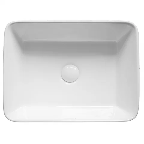 Lavoar pe blat Fluminia, Ares, dreptunghiular, 48 x 37 cm, alb