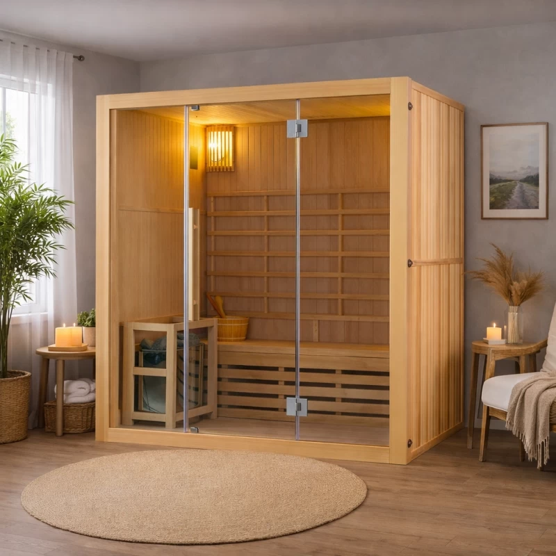 Sauna finlandeza Sanotechnik Riga 3 persoane, 150x120xH200 cm