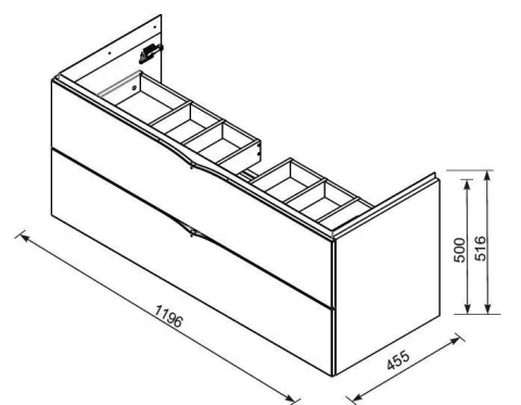Set PROMO baza lavoar Oristo Siena negru mat si lavoar Amelia 120x45xH55 cm doua cuve