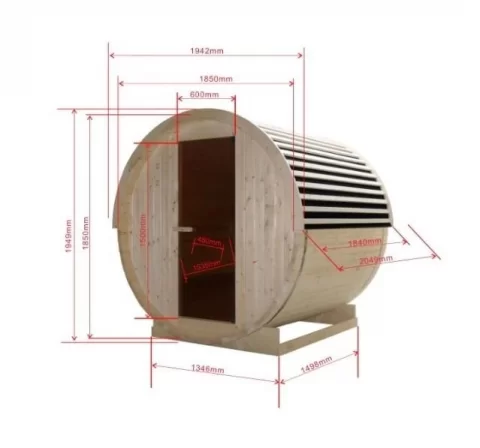 Sauna Finalndeza NYBORG M pentru exterior, 195 x 205 x 195cm